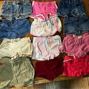 Lot Of 12 Pair‎ Of Shorts For Girl Size 2T